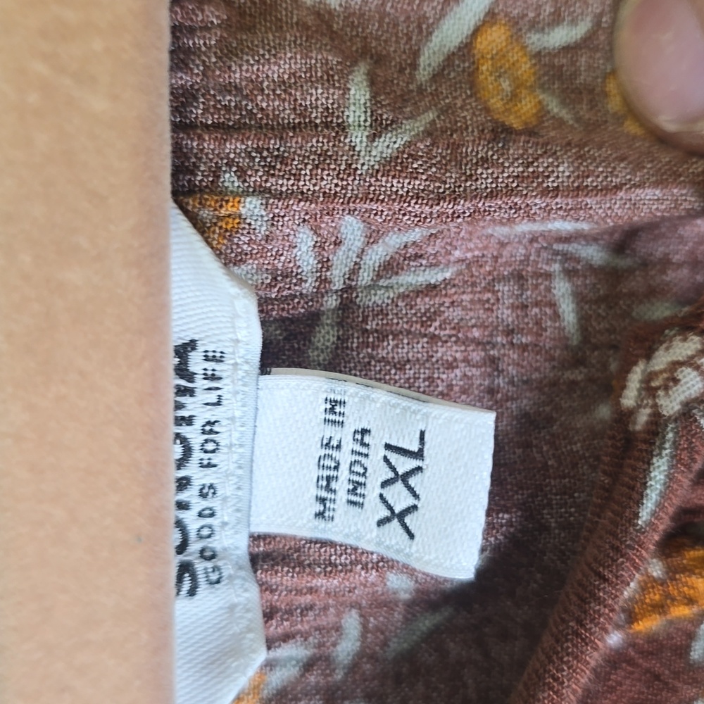 Sonoma Floral Print Blouse in Brown and Cream, Size XXL - Picture 3 of 4